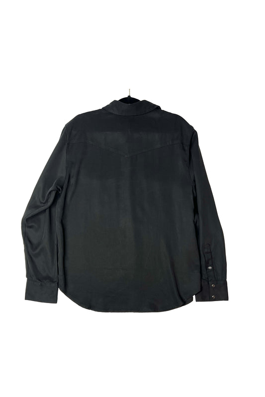 Cal II Men's LS Gab Western Pearl Snap Shirt - Black