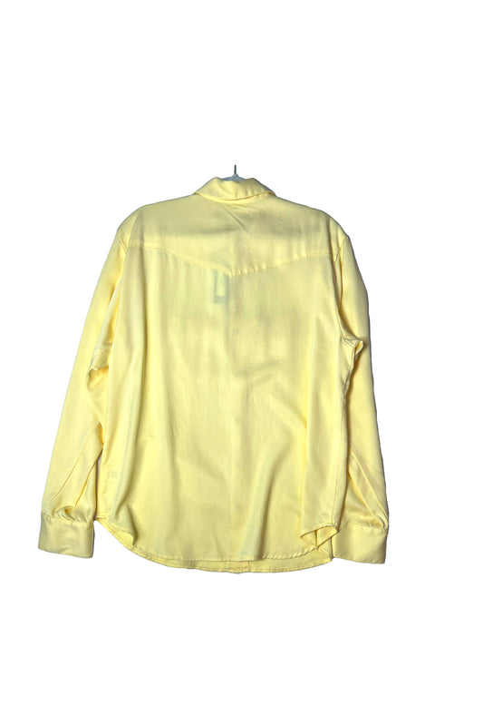 Cal II Men's LS Gab Western Pearl Snap Shirt - Lemon Buttercream