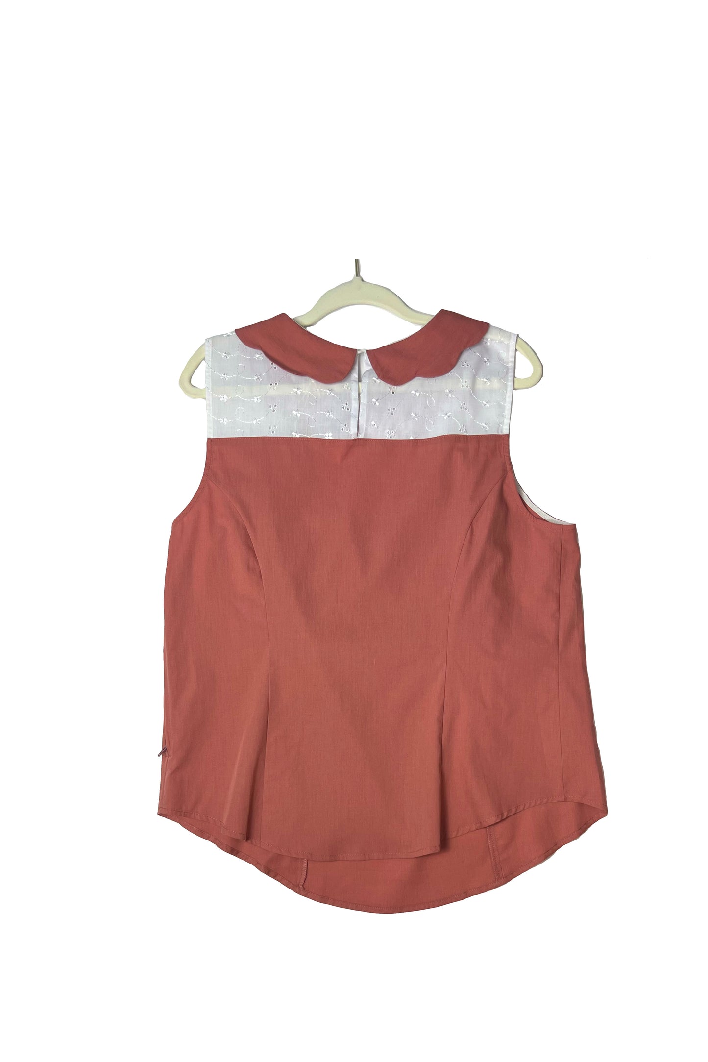 Olive Lace Yoke Top- Dusty Pink