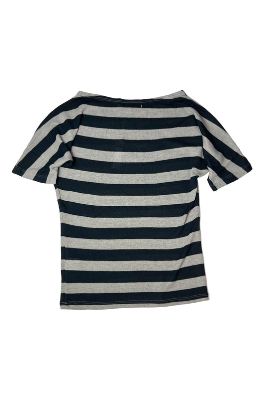 Sophia Dolman Top - Grey / Navy Stripe