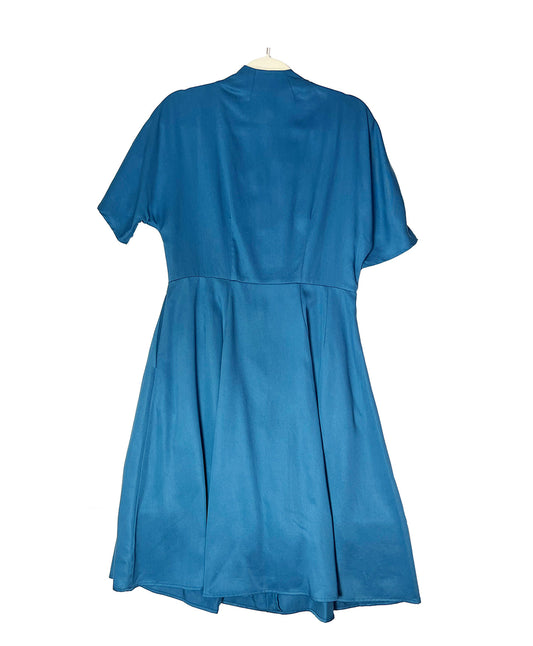 Audrey Dolman Sleeve Shirt Dress -Deep Azure