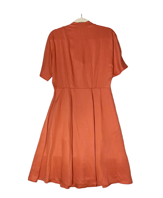 Audrey Dolman Sleeve Shirt Dress -Rust