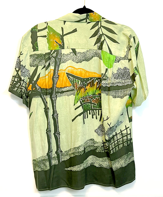 Dale Camp Collar Shirt- Green Bamboo