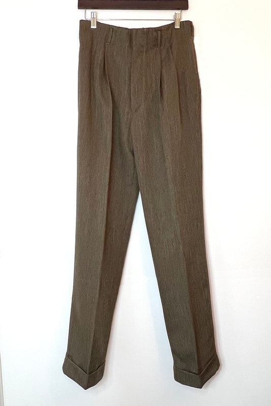 Eddie Men's High Waisted Hollywood Pant- Brown Herringbone 32" Inseam