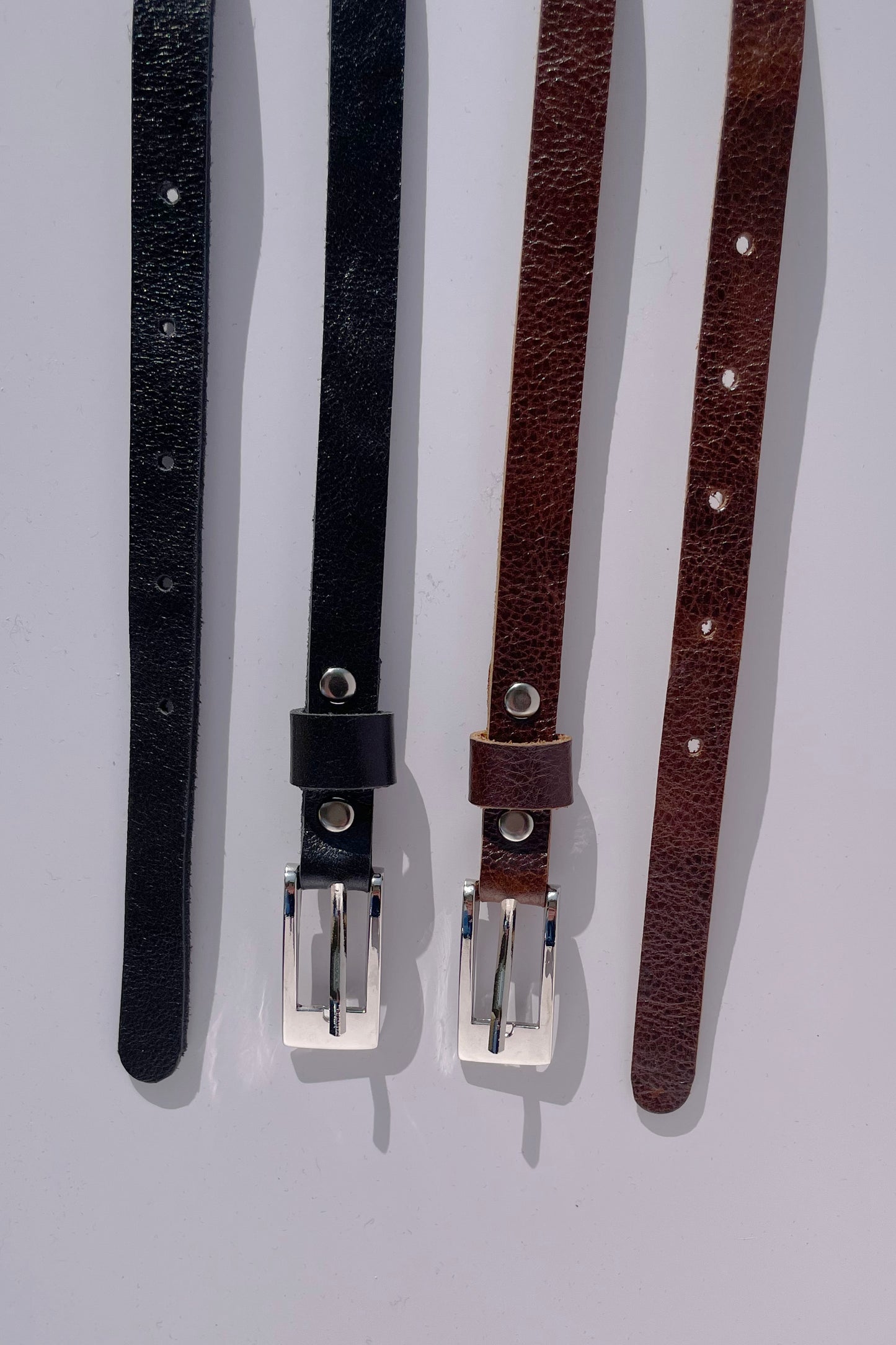 Jesse Skinny Belt - Brown