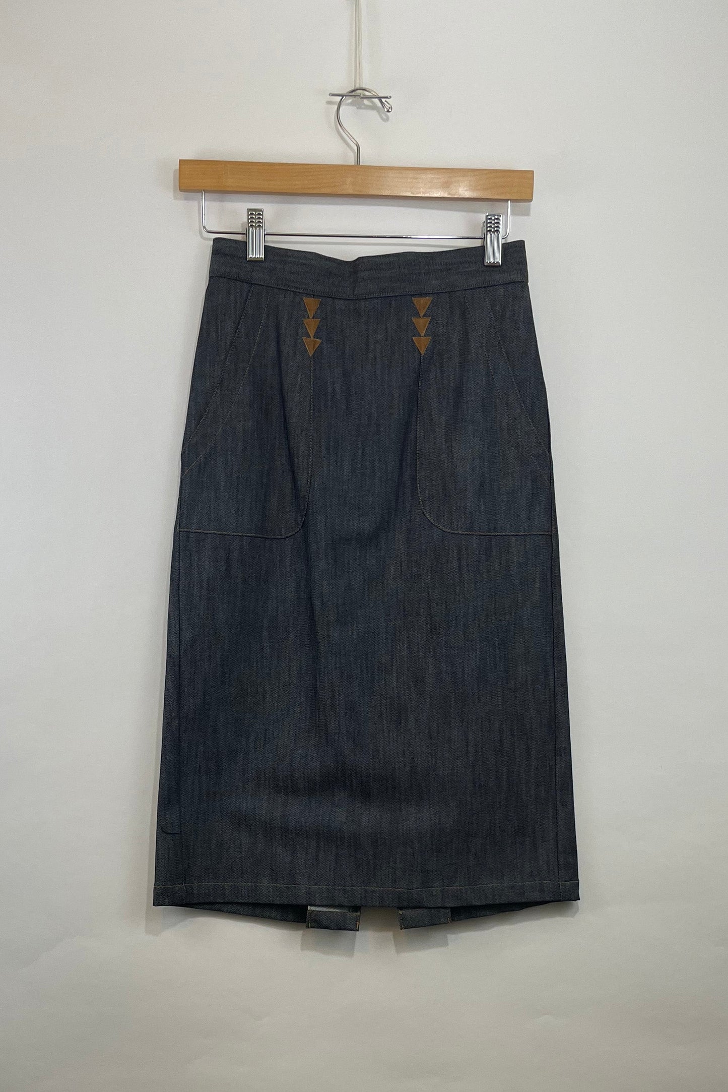 Connie Western Denim Skirt- Dark Blue