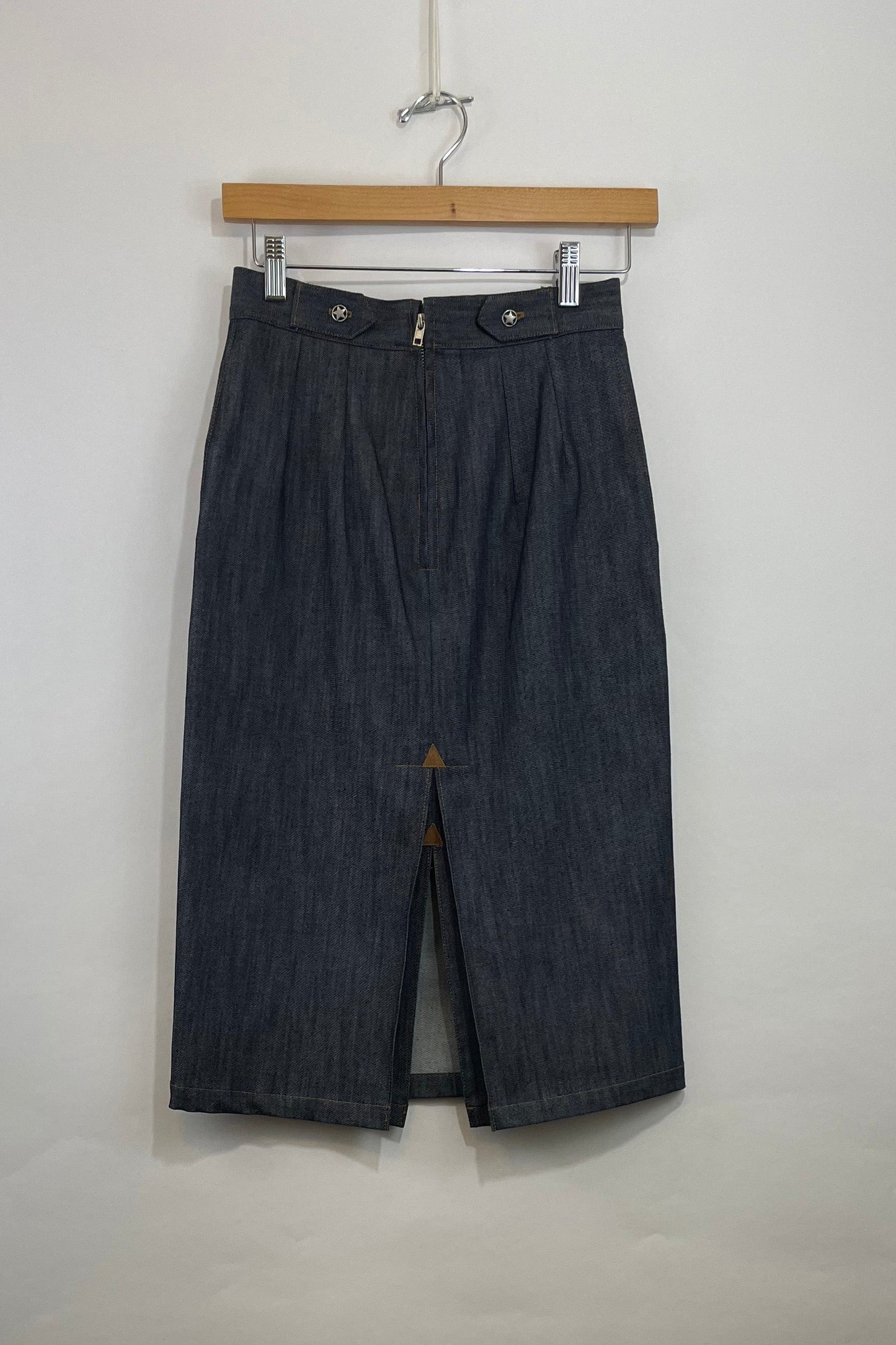 Connie Western Denim Skirt- Dark Blue