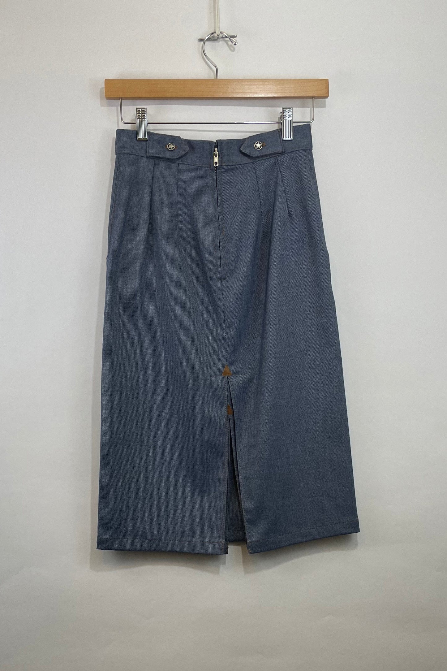 Connie Western Denim Skirt- Medium Blue