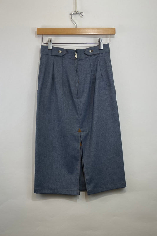 Connie Western Denim Skirt- Medium Blue - XS,S ONLY