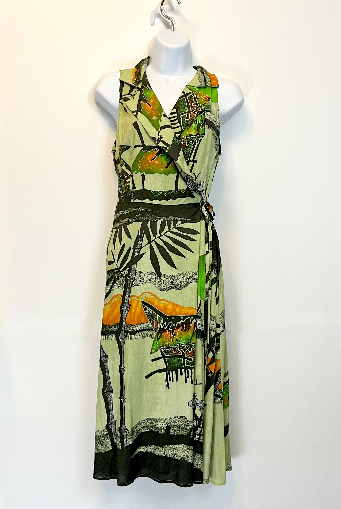 Joan Aloha Wrap Dress- Green Bamboo
