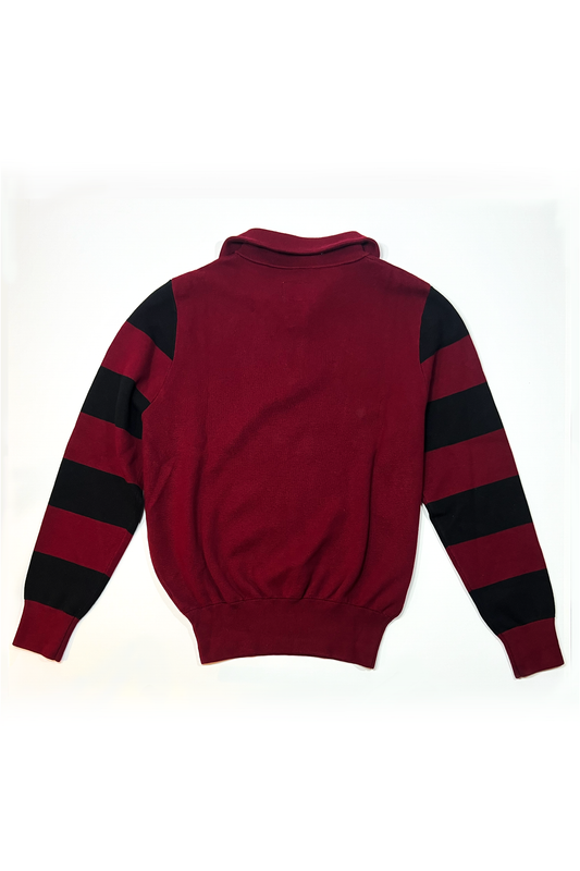 Johnny Moto Full Fashioned Motorcycle Sweater- Burgundy / Black