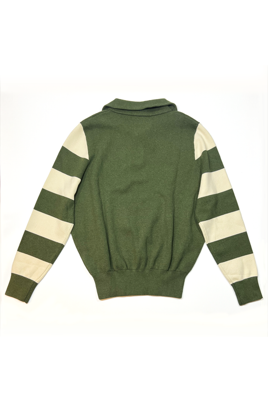 Johnny Moto Full Fashioned Motorcycle Sweater- Sage / Creme