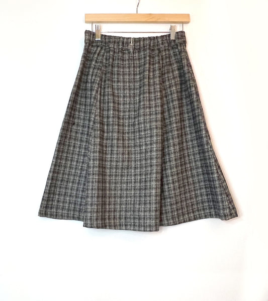 Lizzy Hollywood Swing Skirt- Grey Plaid