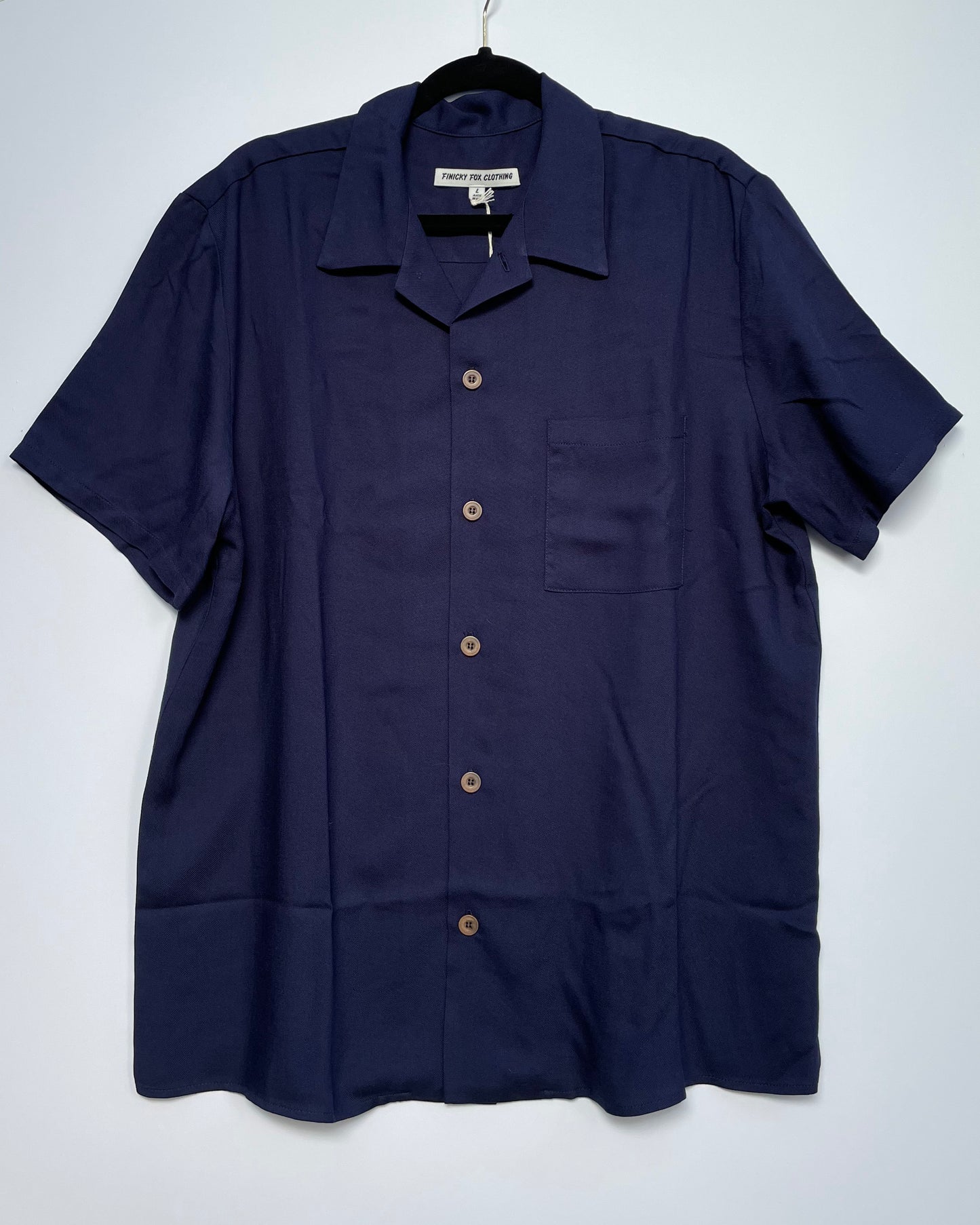 Dale Camp Collar Shirt- Navy L & 2X