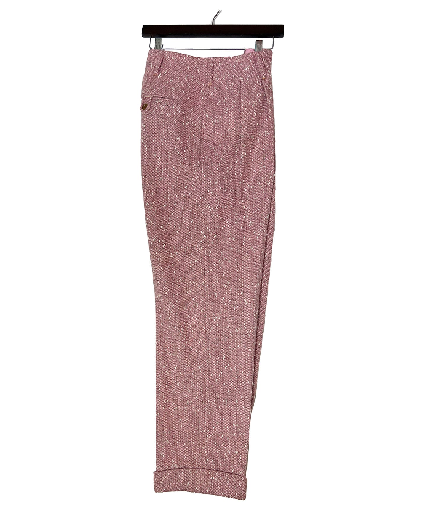 Vic High Waisted Hollywood Pant- Pink Tweed