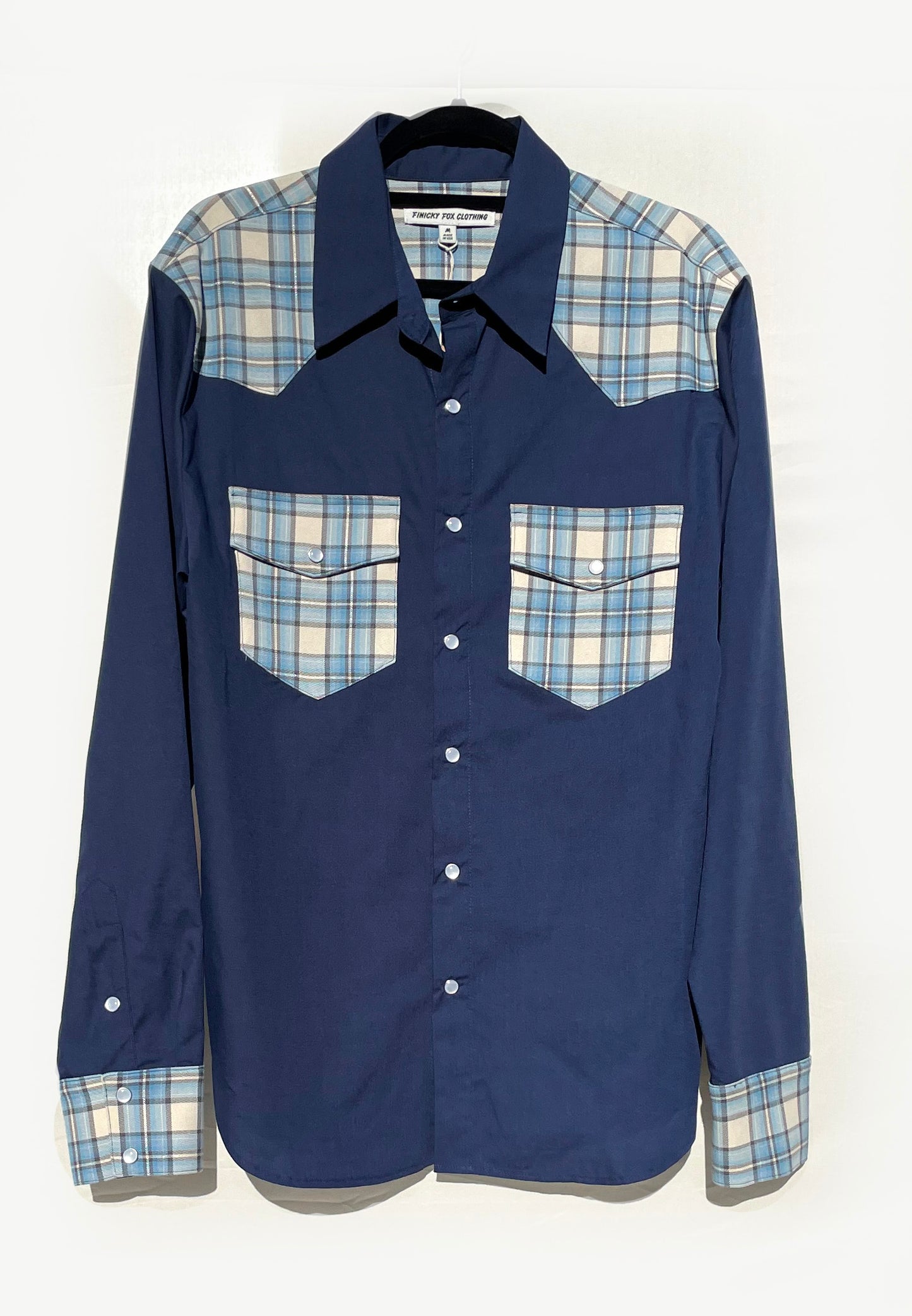 Cal Men's LS Western - Blue Plaid