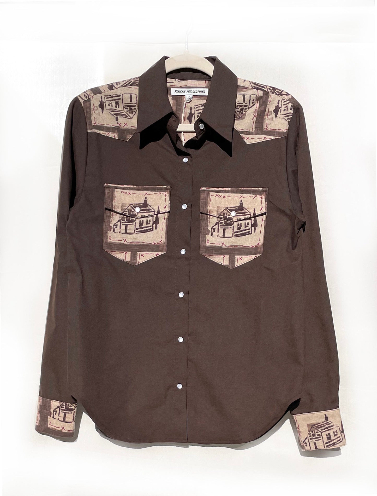 Katie Women's LS Western - Log Cabin
