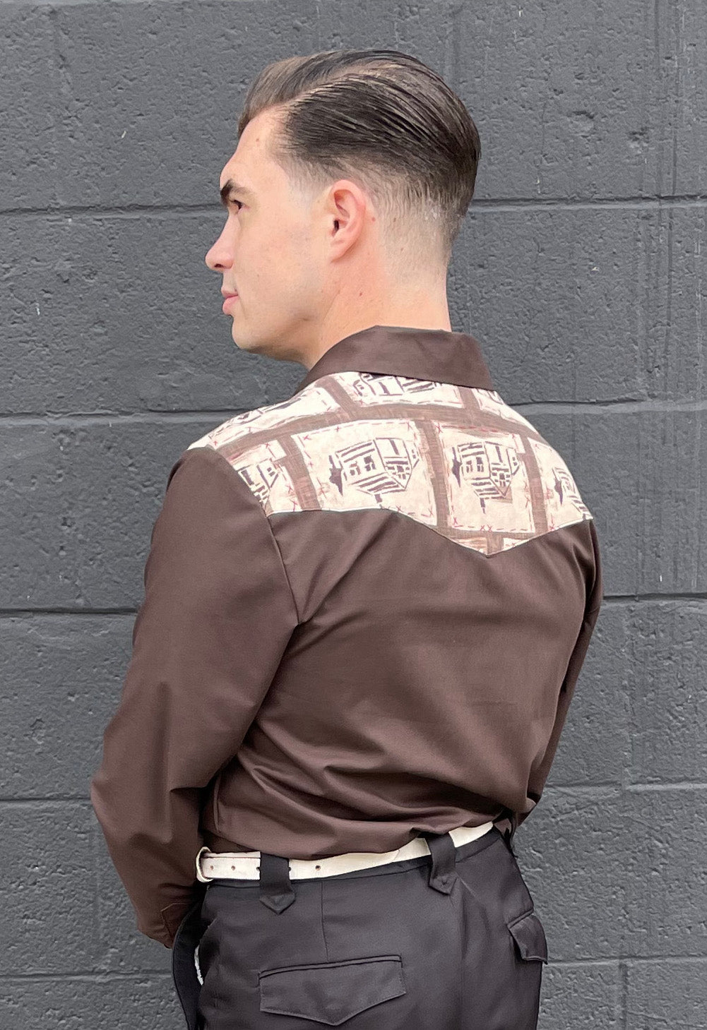 Cal Men's LS Western - Log Cabin