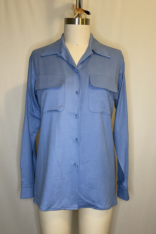 Doris Women's LS Loop Collar - Blue