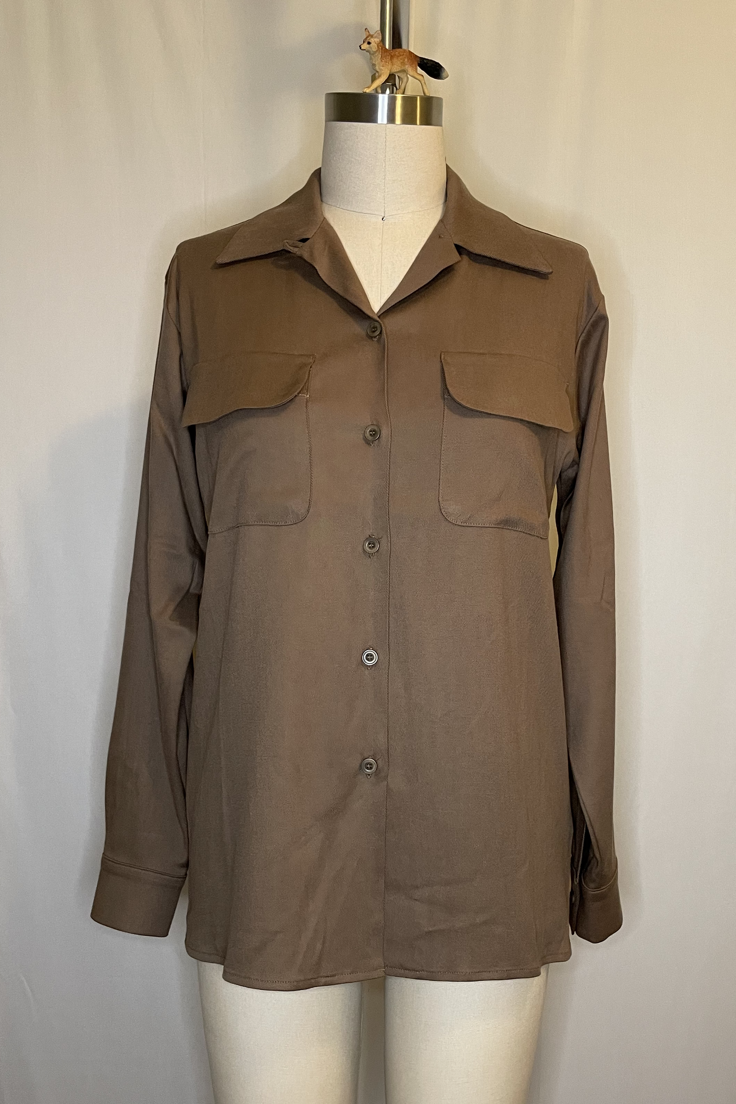 Doris Women's LS Loop Collar - Brown