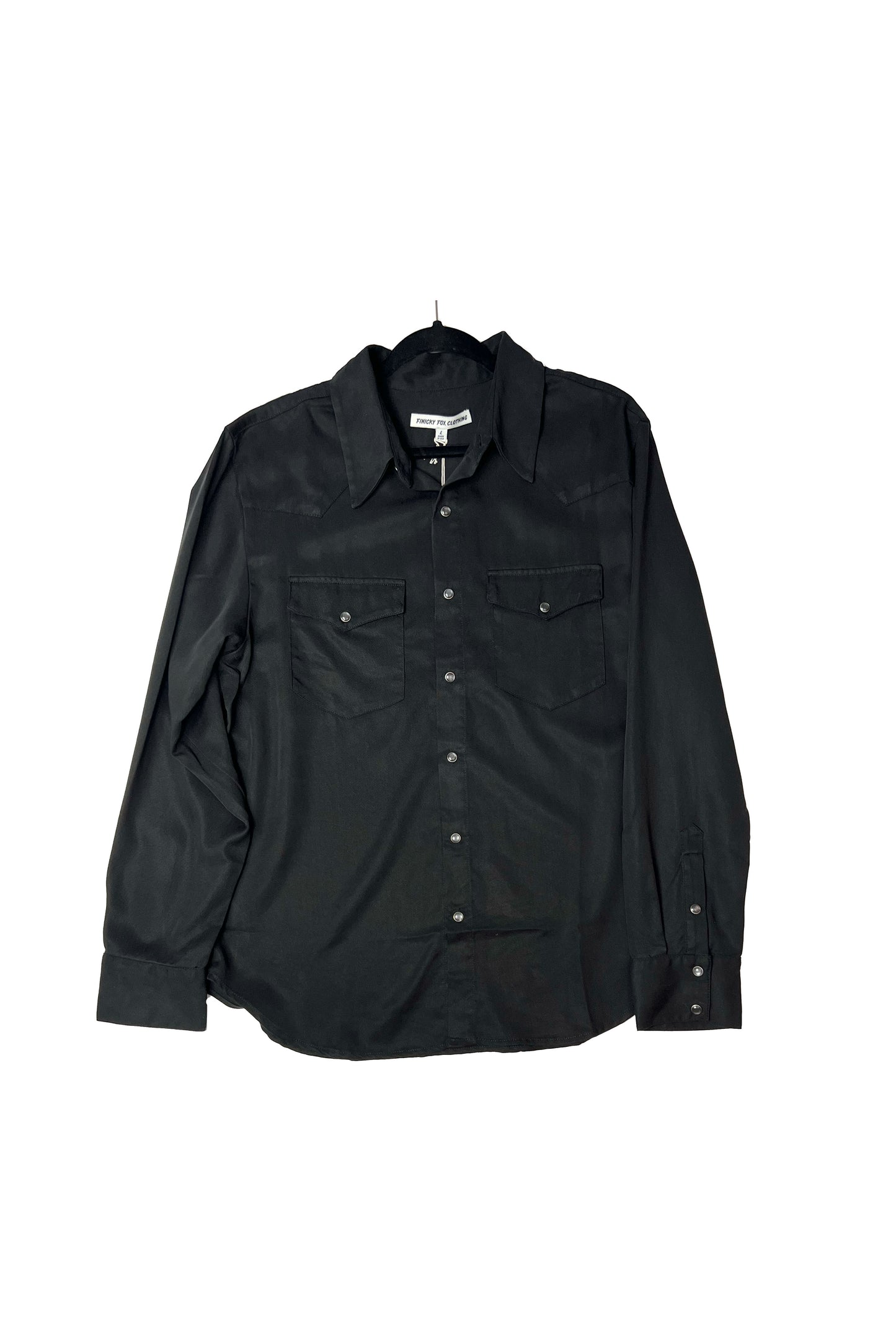 Cal II Men's LS Gab Western Pearl Snap Shirt - Black