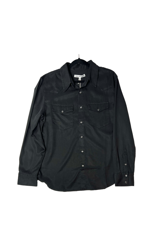 Cal II Men's LS Gab Western Pearl Snap Shirt - Black
