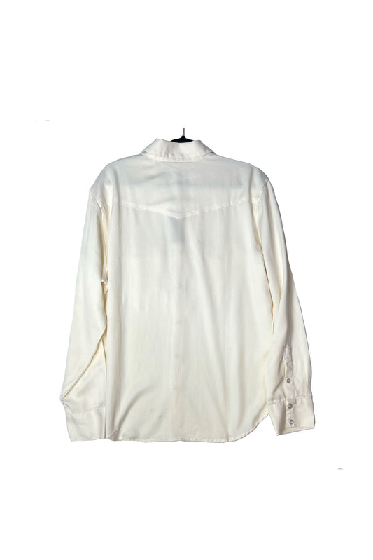 Cal II Men's LS Gab Western Pearl Snap Shirt - Vanilla