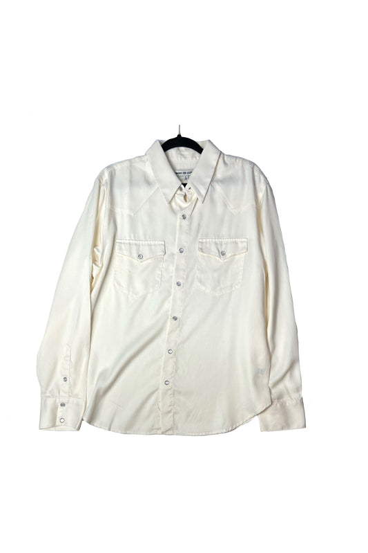 Cal II Men's LS Gab Western Pearl Snap Shirt - Vanilla