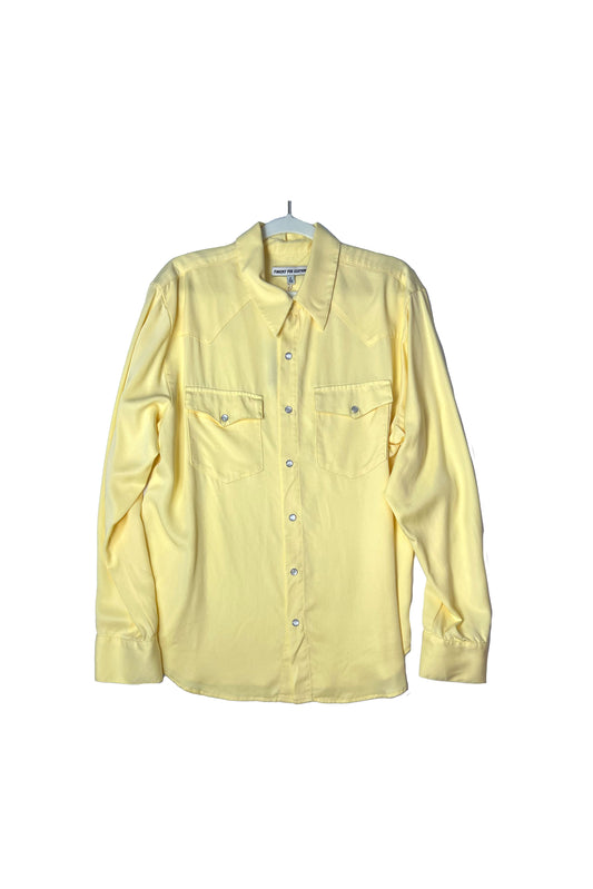 Cal II Men's LS Gab Western Pearl Snap Shirt - Lemon Buttercream