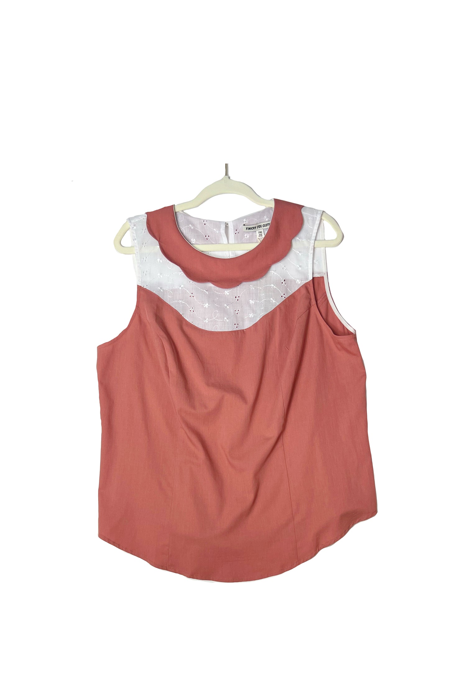 Olive Lace Yoke Top- Dusty Pink