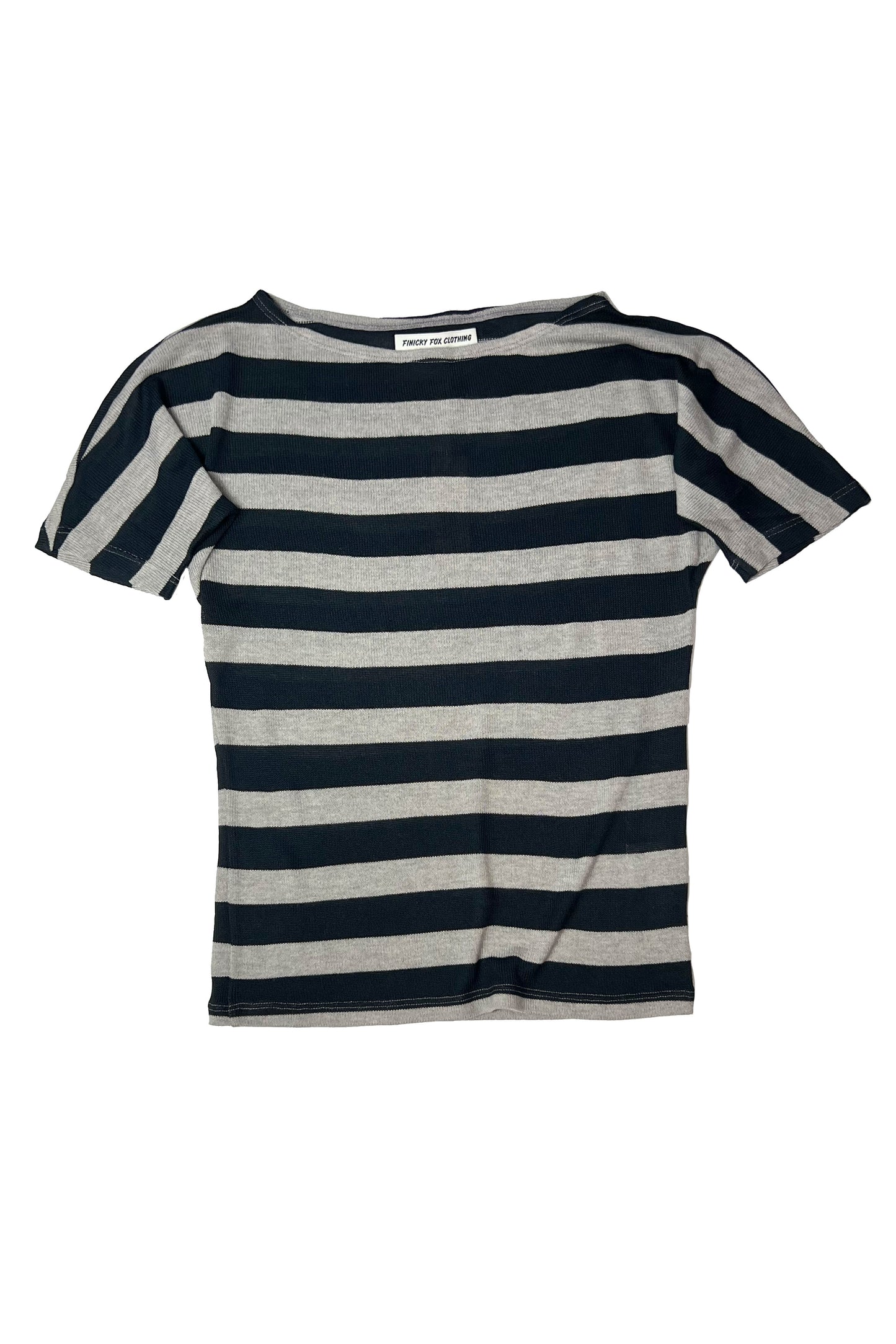 Sophia Dolman Top - Grey / Navy Stripe
