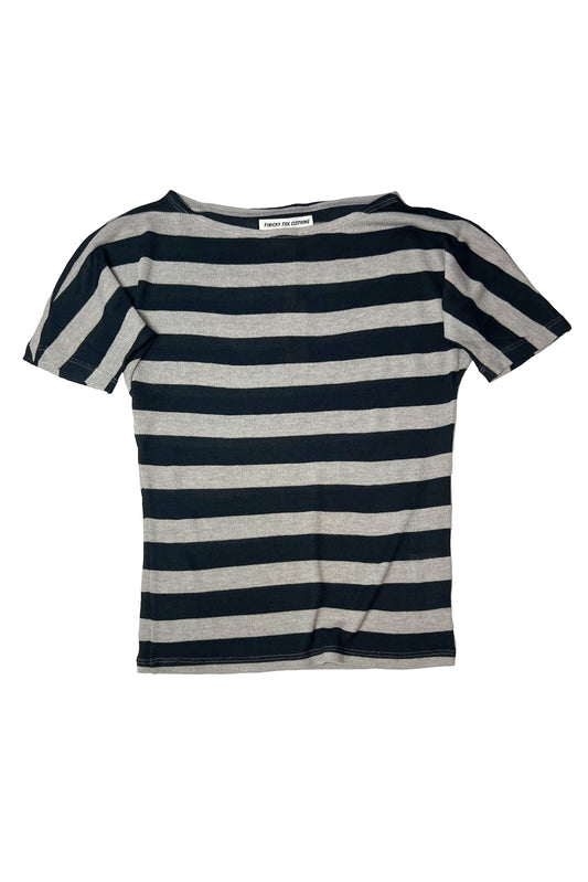 Sophia Dolman Top - Grey / Navy Stripe