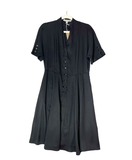 Audrey Dolman Sleeve Shirt Dress -Black