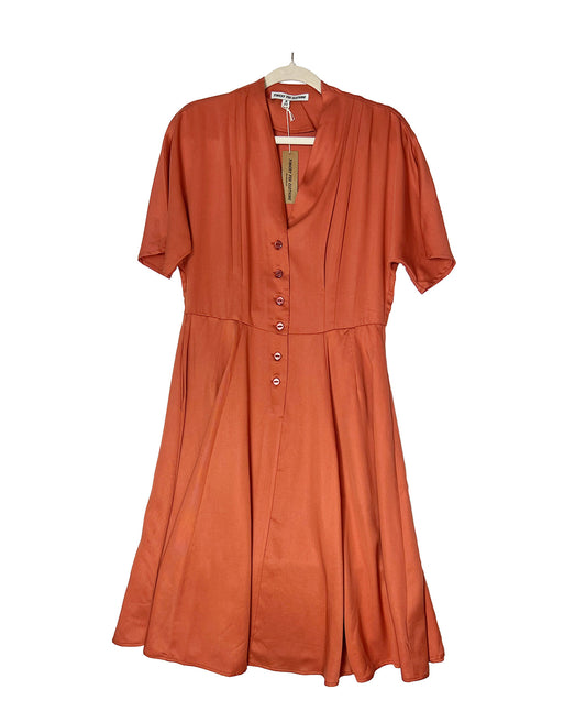 Audrey Dolman Sleeve Shirt Dress -Rust