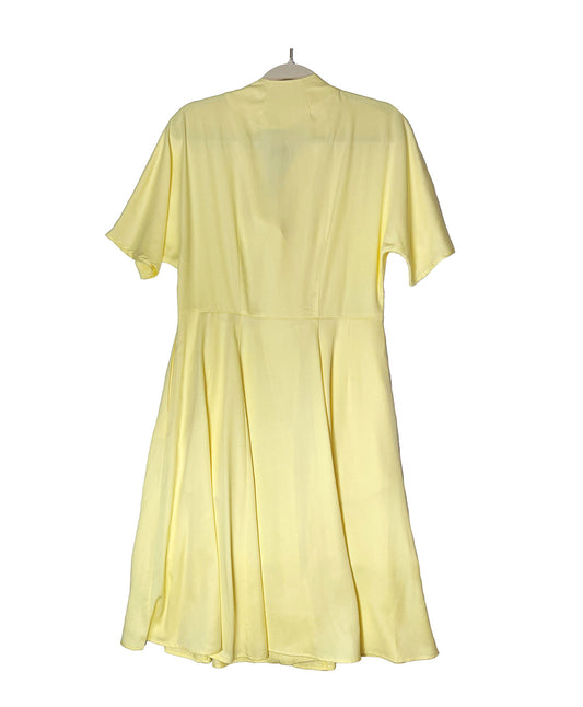 Audrey Dolman Sleeve Shirt Dress -Lemon Buttercreme