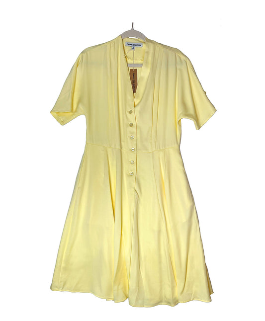 Audrey Dolman Sleeve Shirt Dress -Lemon Buttercreme