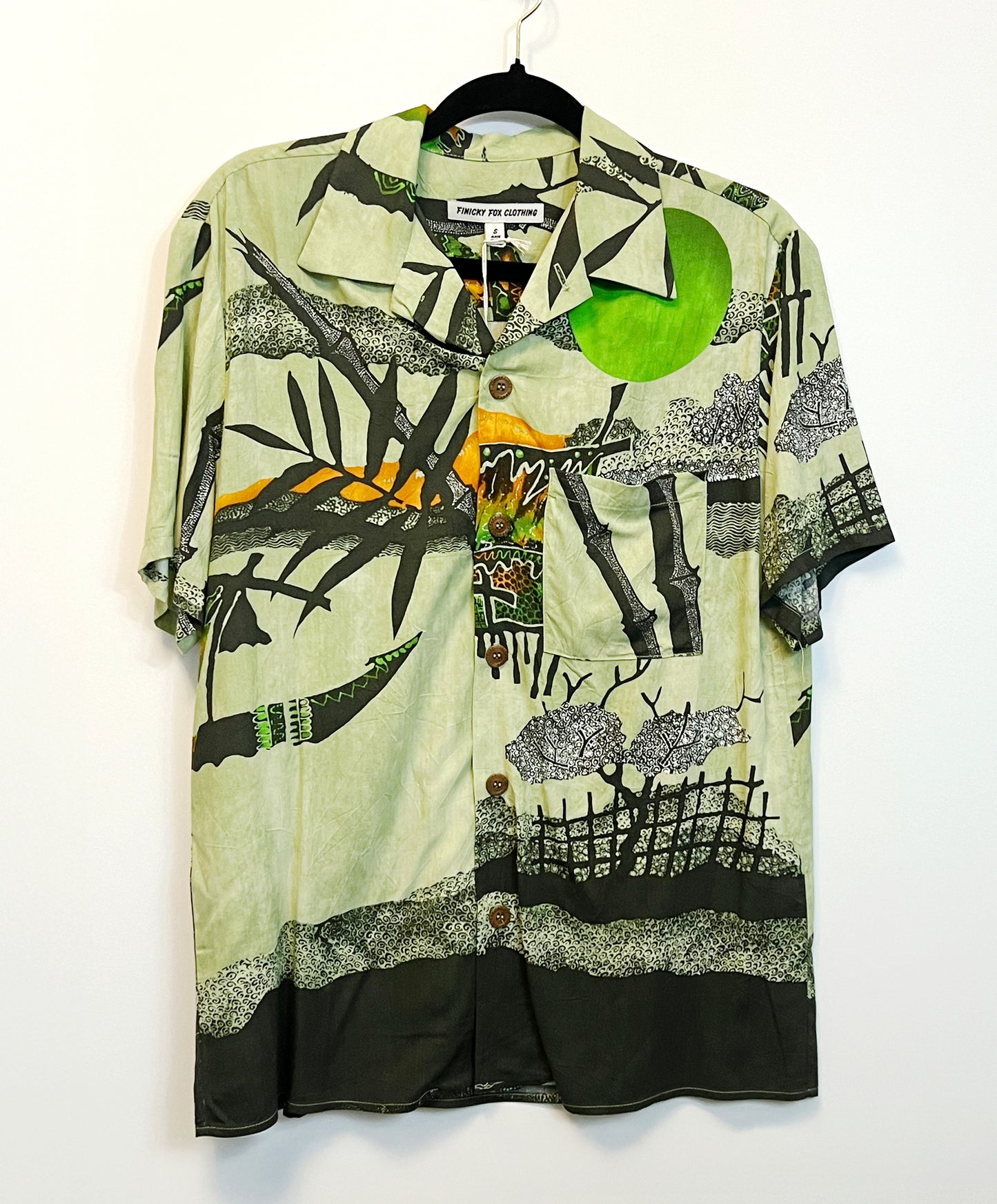 Dale Camp Collar Shirt- Green Bamboo
