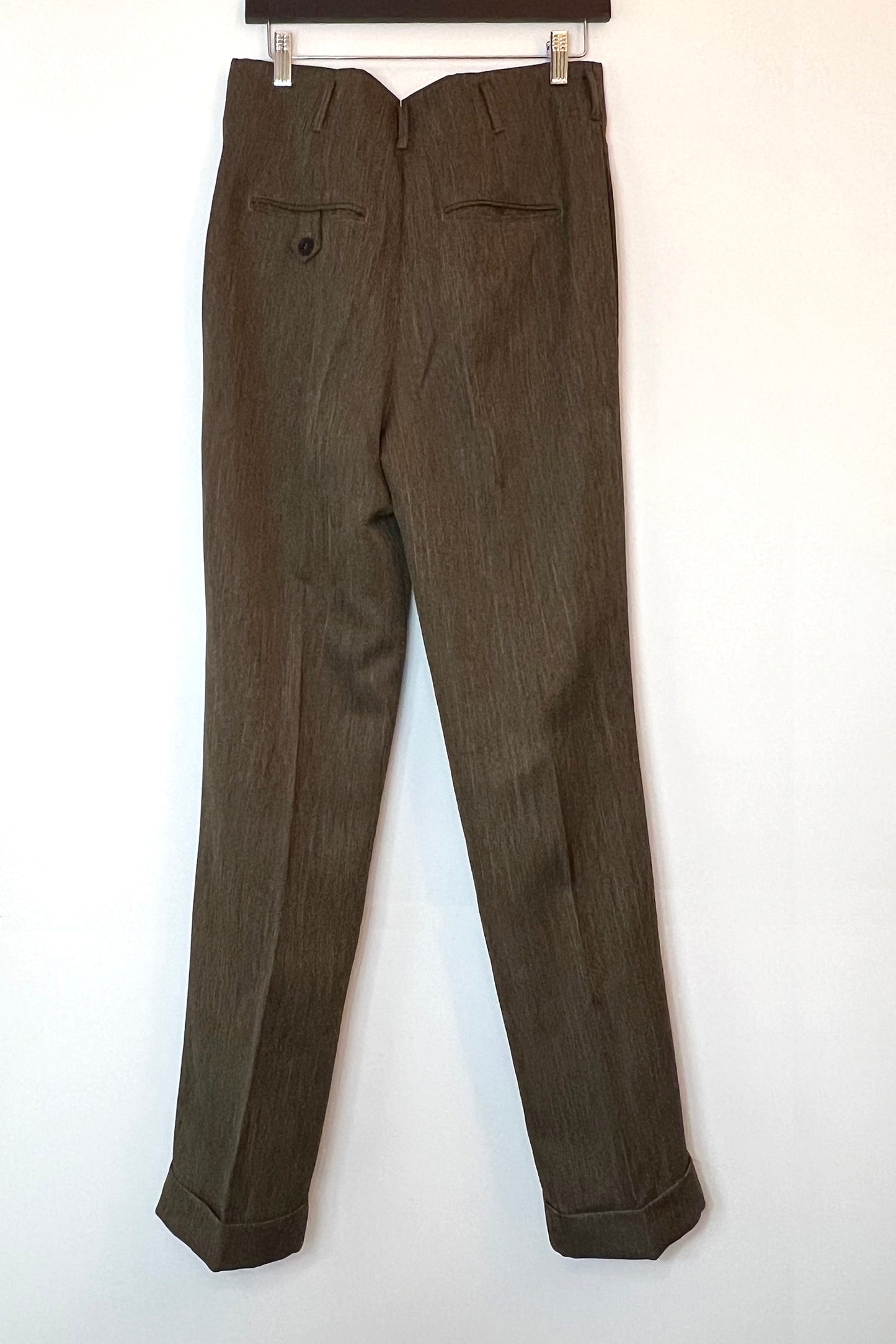 Eddie Men's High Waisted Hollywood Pant- Brown Herringbone 32" Inseam
