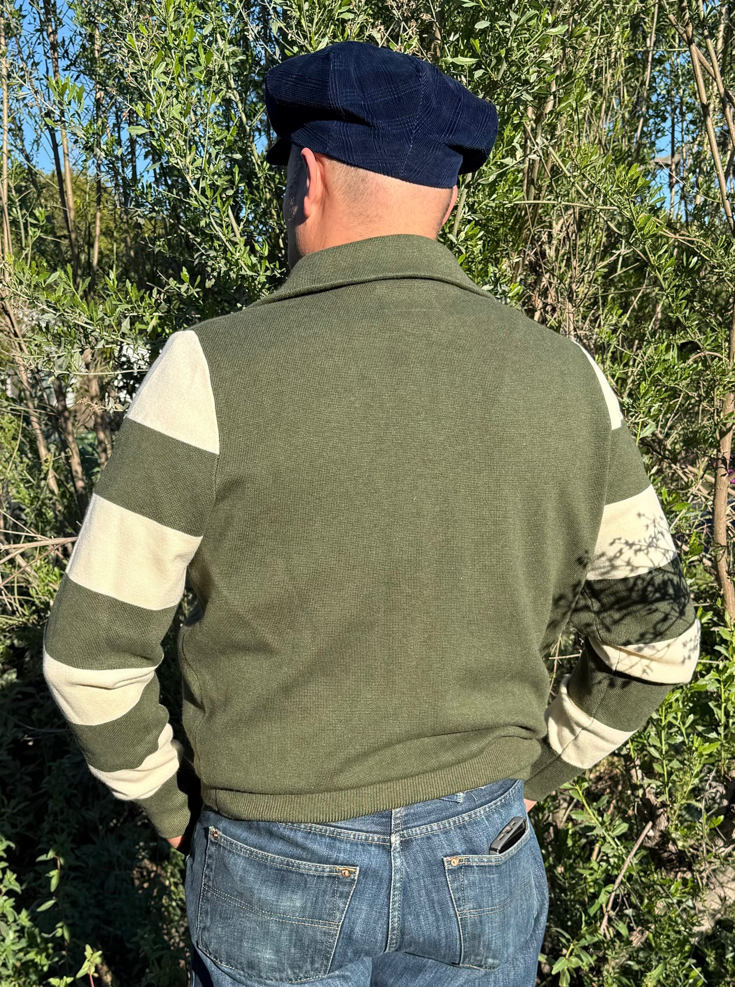 Johnny Moto Full Fashioned Motorcycle Sweater- Sage / Creme