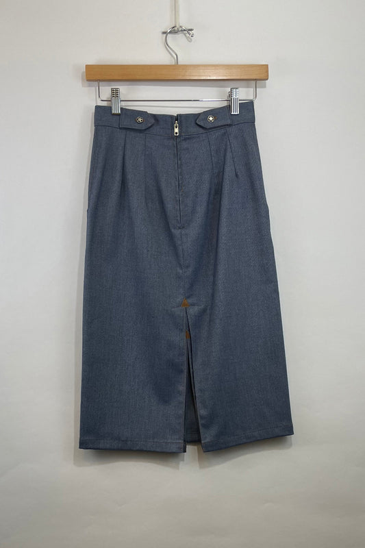 Connie Western Denim Skirt- Medium Blue