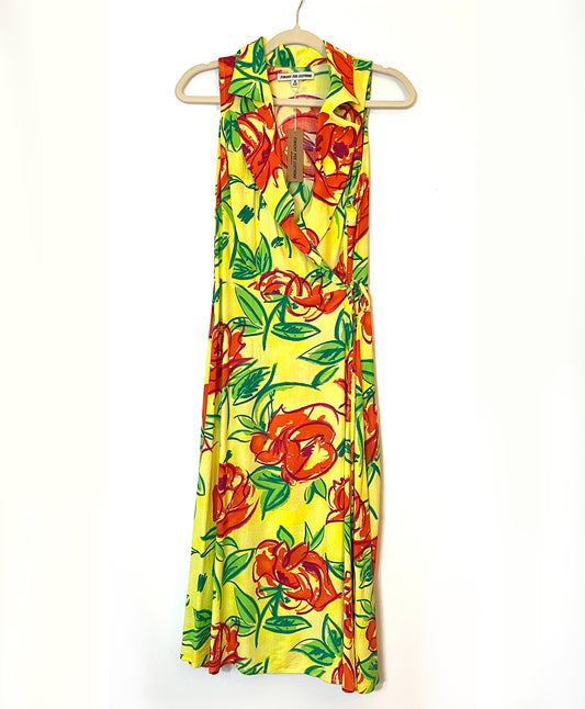 Joan Aloha Wrap Dress- Yellow Floral