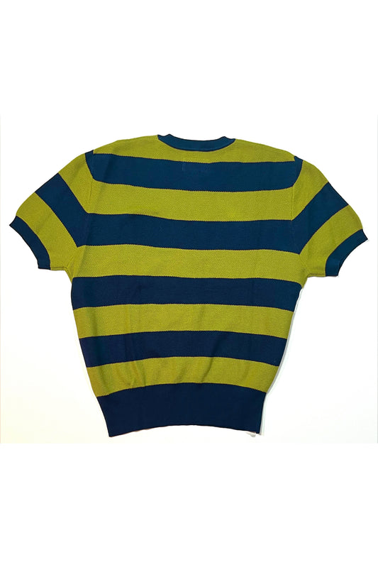 Marlon II Full Fashioned Sweater- Navy / Atomic Green