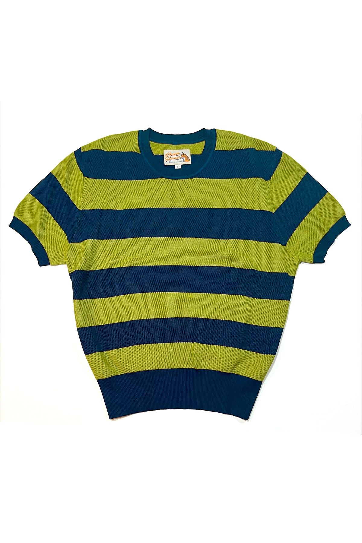 Marlon II Full Fashioned Sweater- Navy / Atomic Green