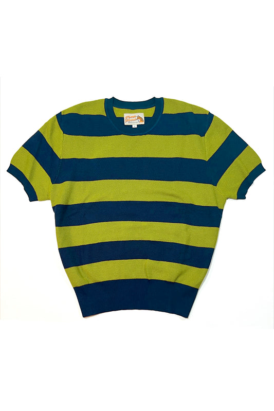 Marlon II Full Fashioned Sweater- Navy / Atomic Green