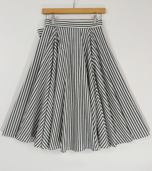 Sandra Full Circle Skirt- Blue Stripe