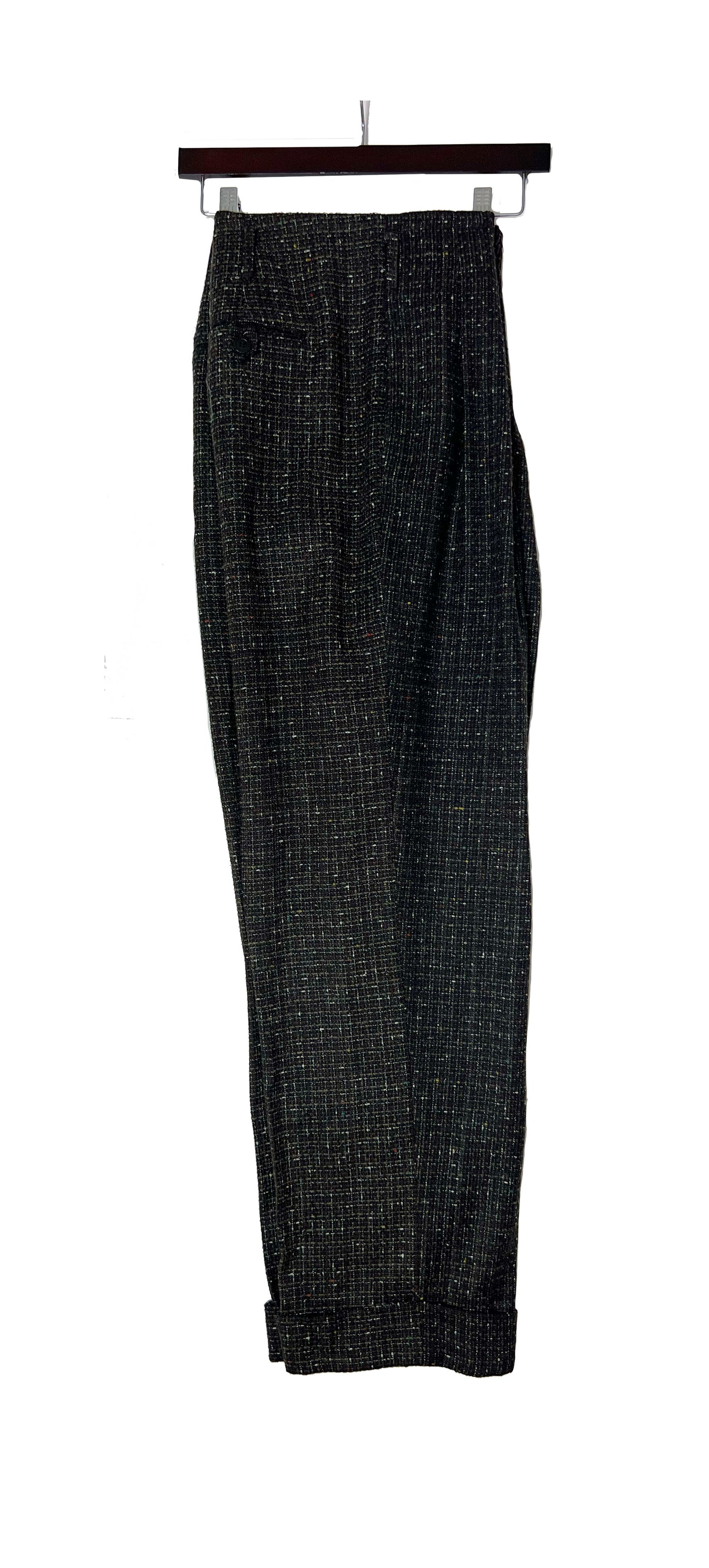 Vic High Waisted Hollywood Pant- Black Tweed