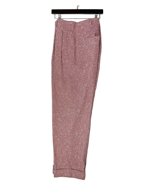 Vic High Waisted Hollywood Pant- Pink Tweed