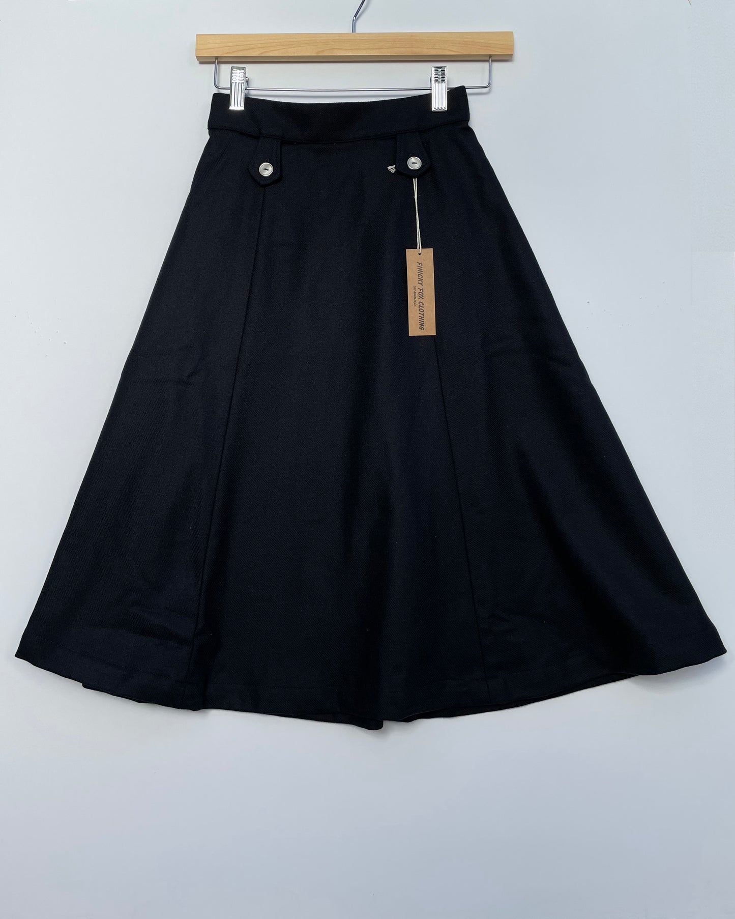 Lizzy Hollywood Swing Skirt- Navy Merino Twill