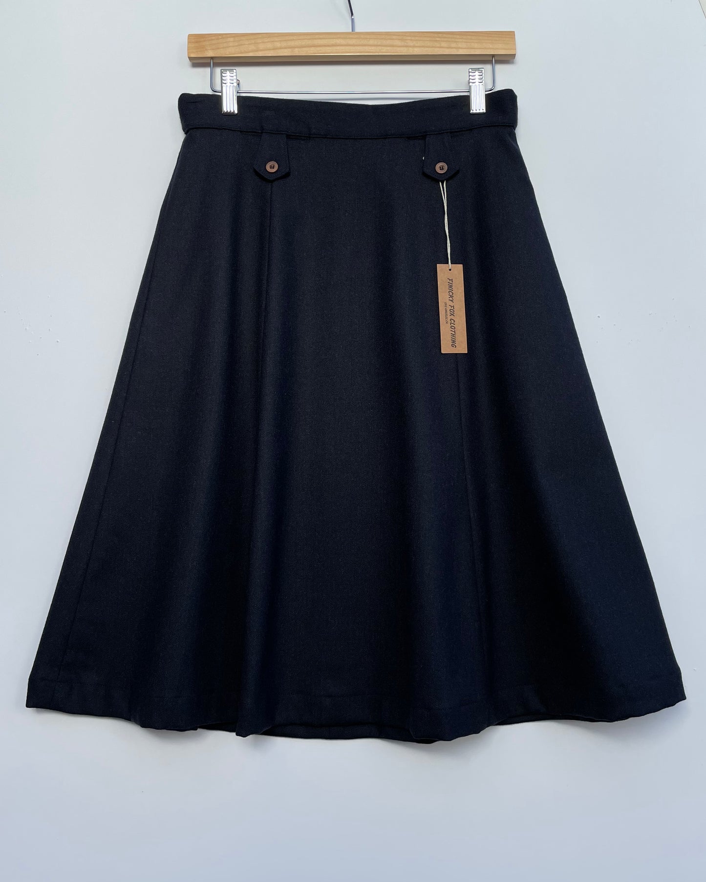 Lizzy Hollywood Swing Skirt- Navy Wool