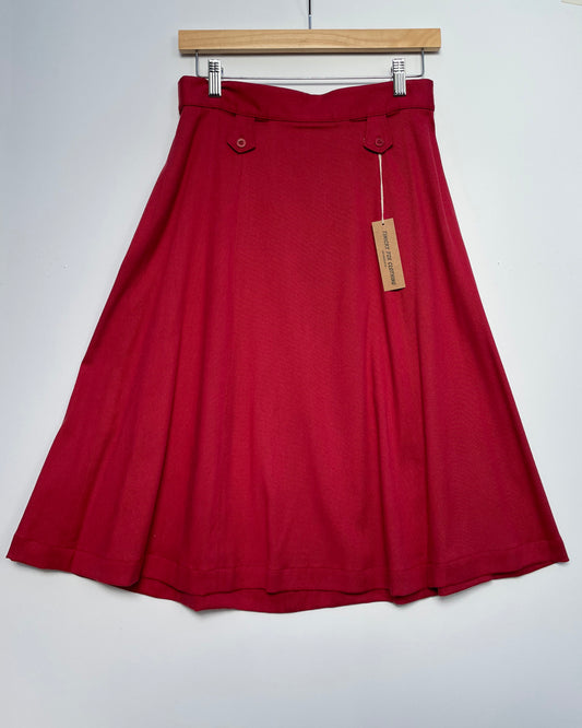 Lizzy Hollywood Swing Skirt- Rose Red Cotton